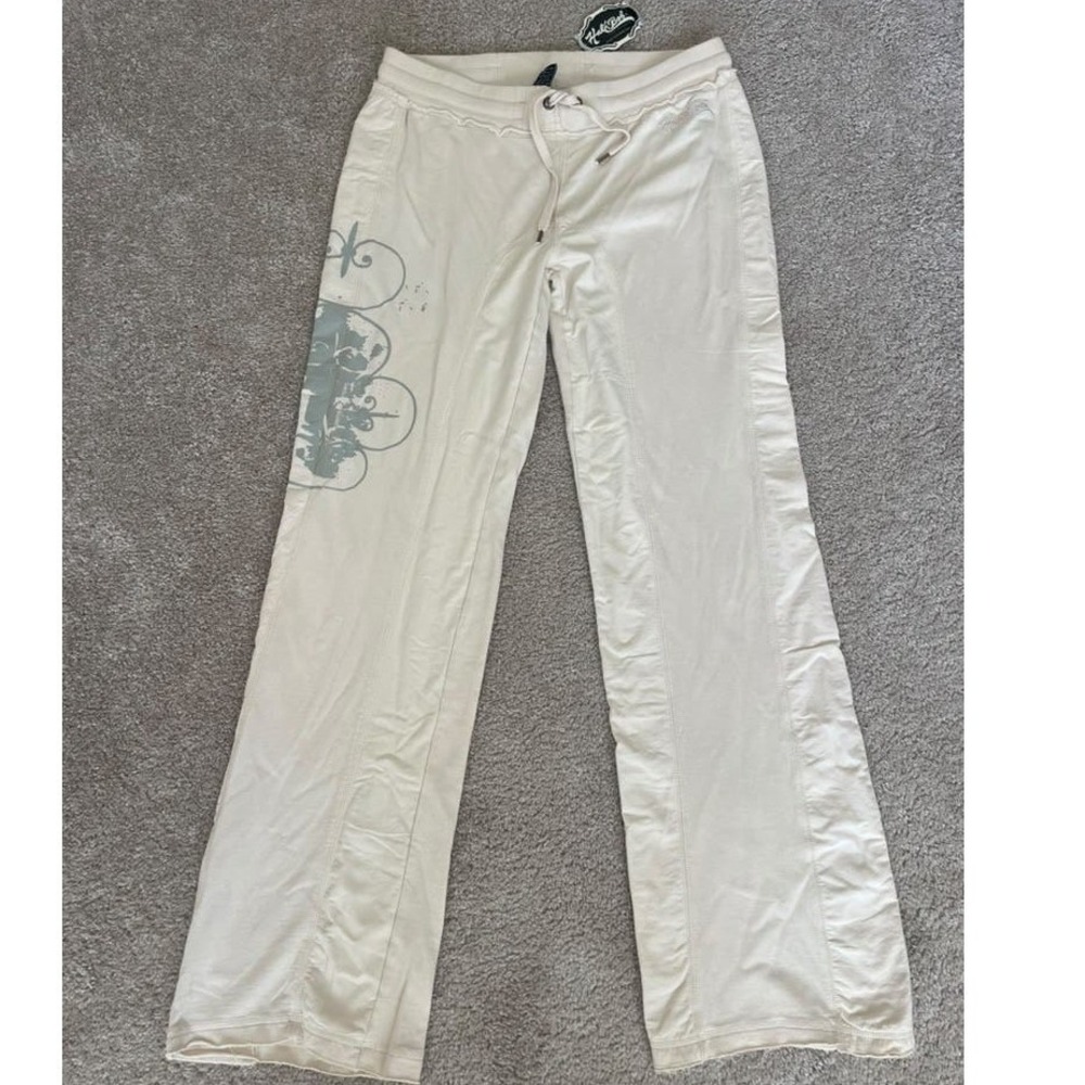 Hale Bob Cream Wide Leg Sweatpants Graphic streetwear y2k lounge boho relaxed